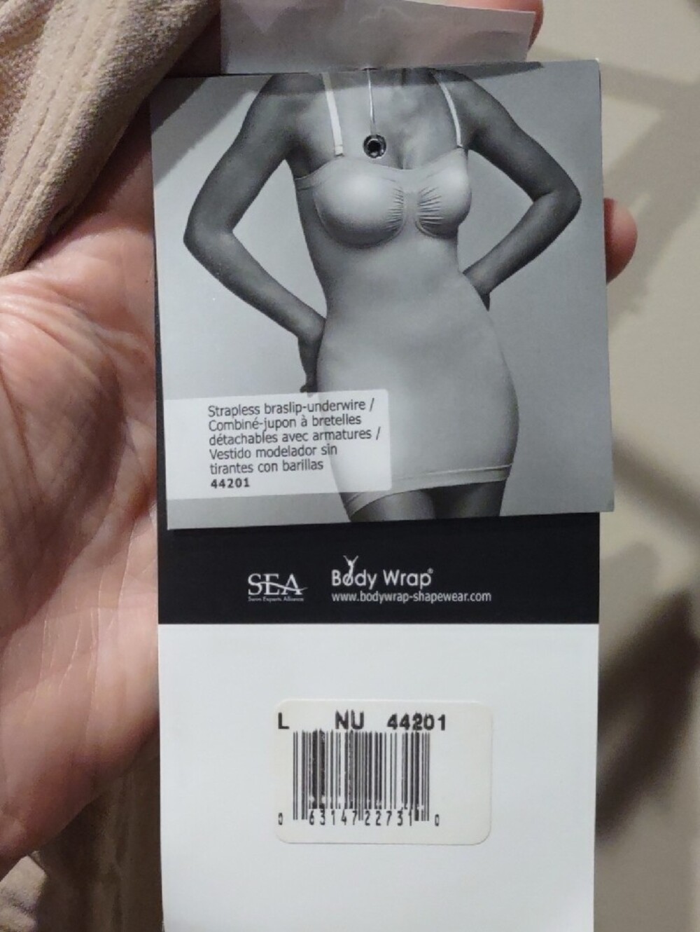 Shapewear Body Wrap Slip Dress in Nude Large - Picture 3 of 10